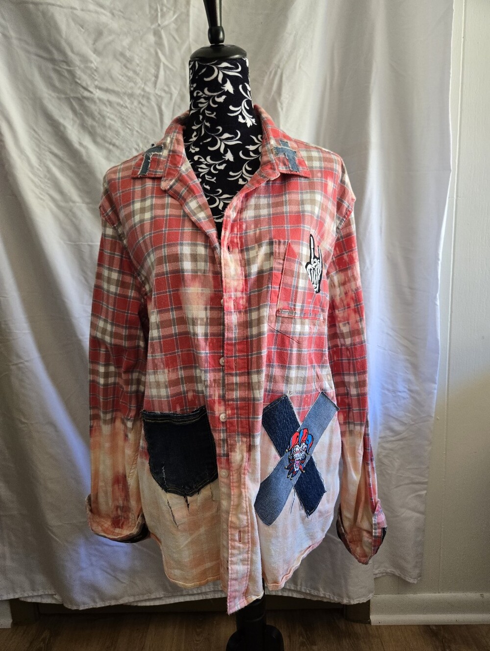 Upcycled Red Plaid Men's Shirt